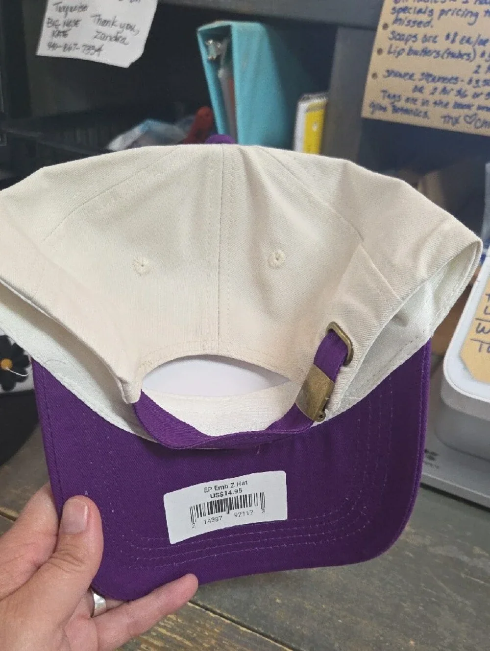 Cream and Purple 'Y'ALL NEED JESUS' Embroidered Baseball Cap